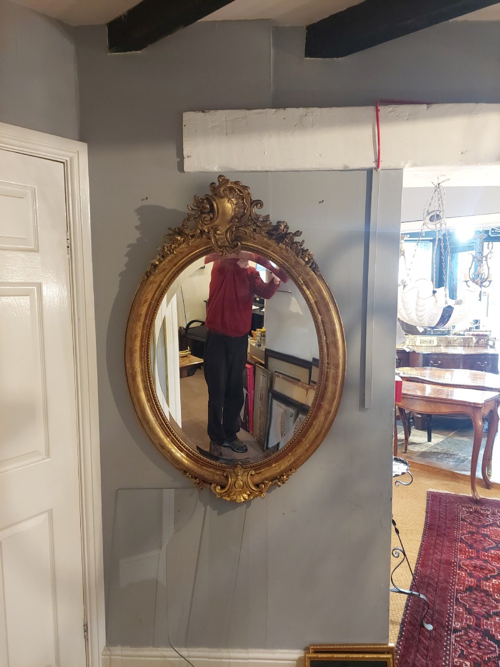 Victorian Gilt-Framed Rococo Style Mirror  View II