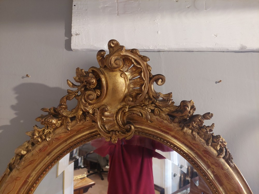 Victorian Gilt-Framed Rococo Style Mirror  View III