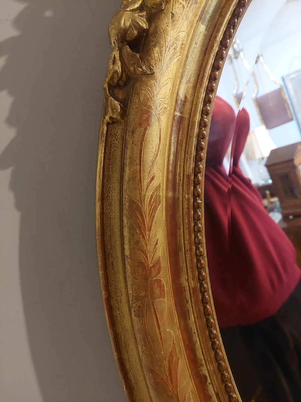 Victorian Gilt-Framed Rococo Style Mirror  View V