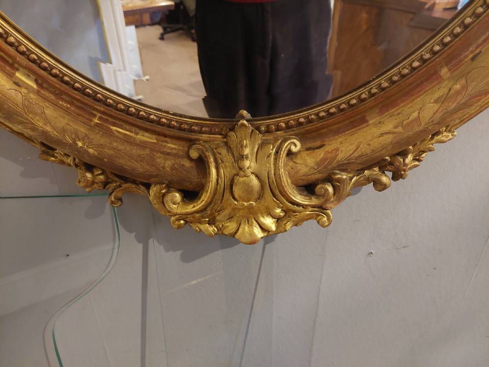 Victorian Gilt-Framed Rococo Style Mirror  View VI