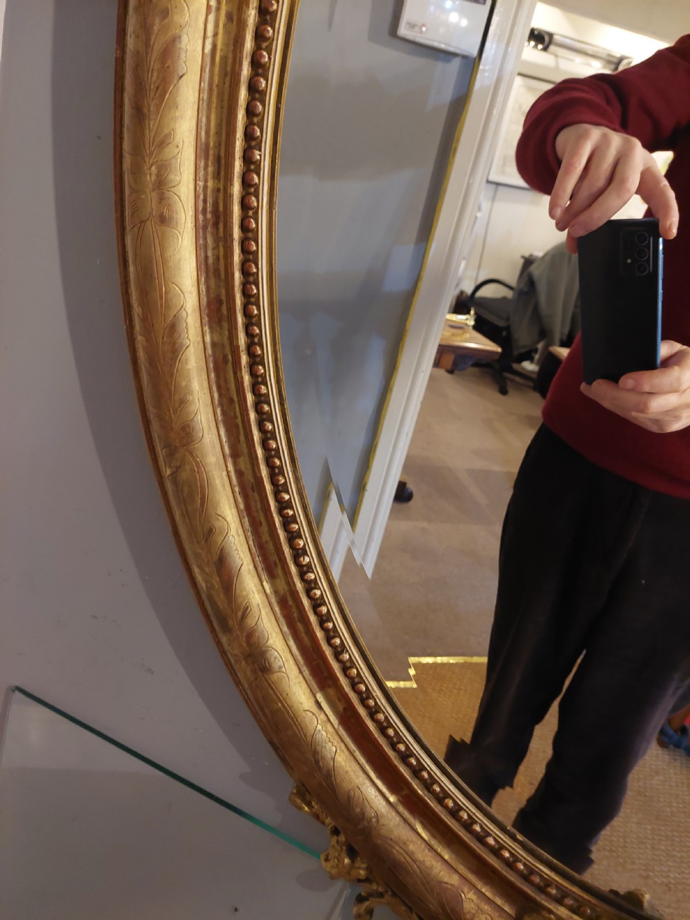 Victorian Gilt-Framed Rococo Style Mirror  View VIII