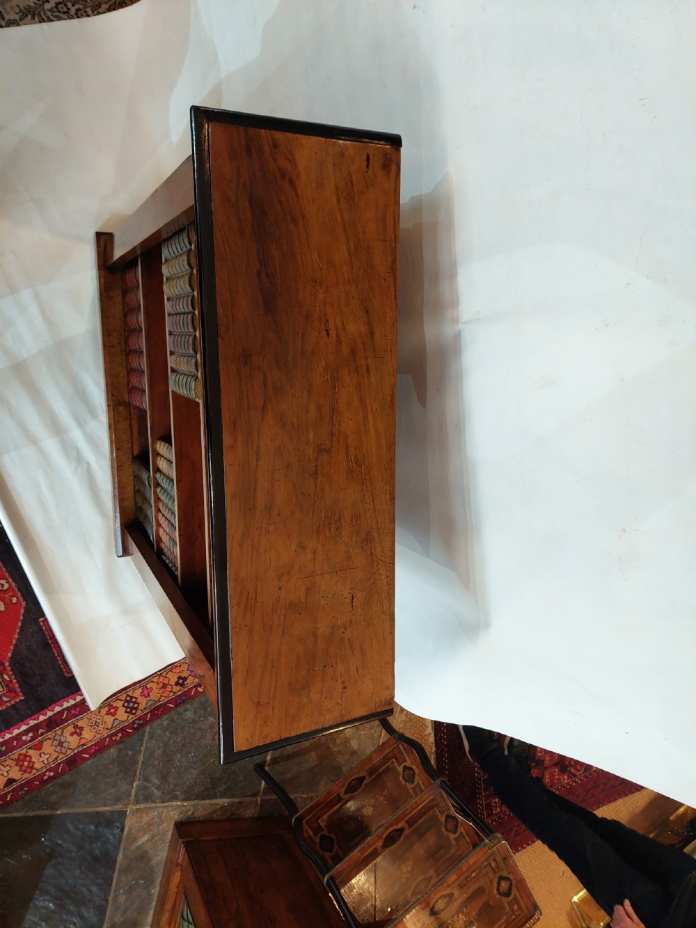 Victorian Walnut Veneered Dwarf Bookcase View III