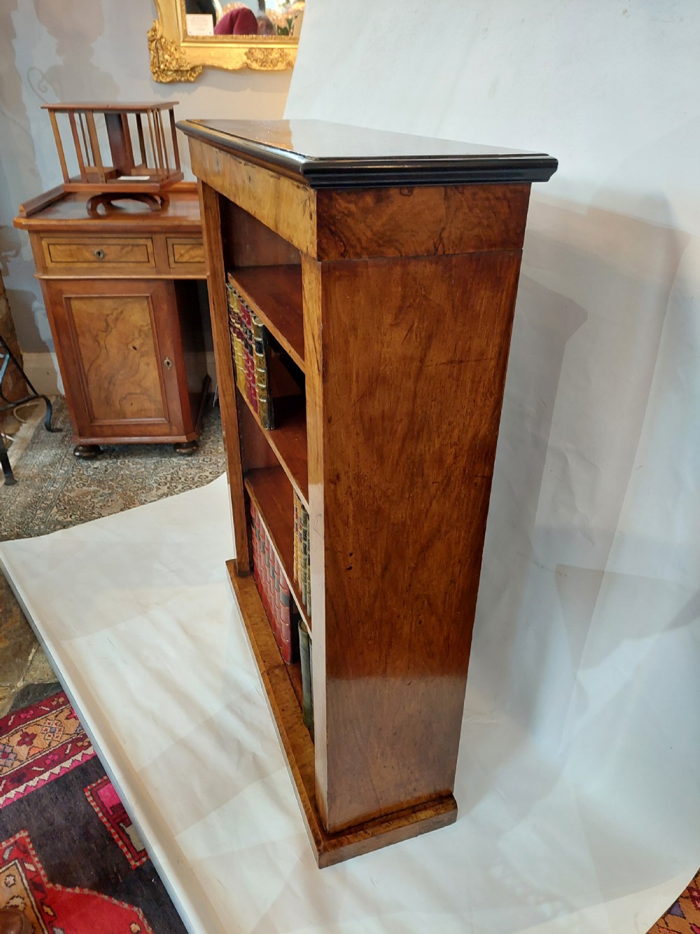 Victorian Walnut Veneered Dwarf Bookcase View IV