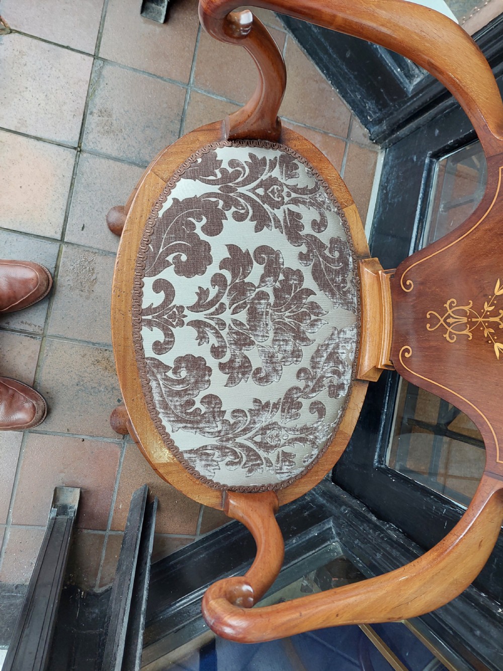 Edwardian Mahogany & Inlaid Armchair View II