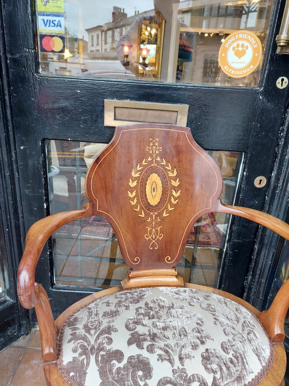 Edwardian Mahogany & Inlaid Armchair View III
