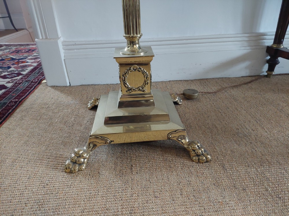 Pair of Late 19thC Brass Extendable Lamp Standards View III