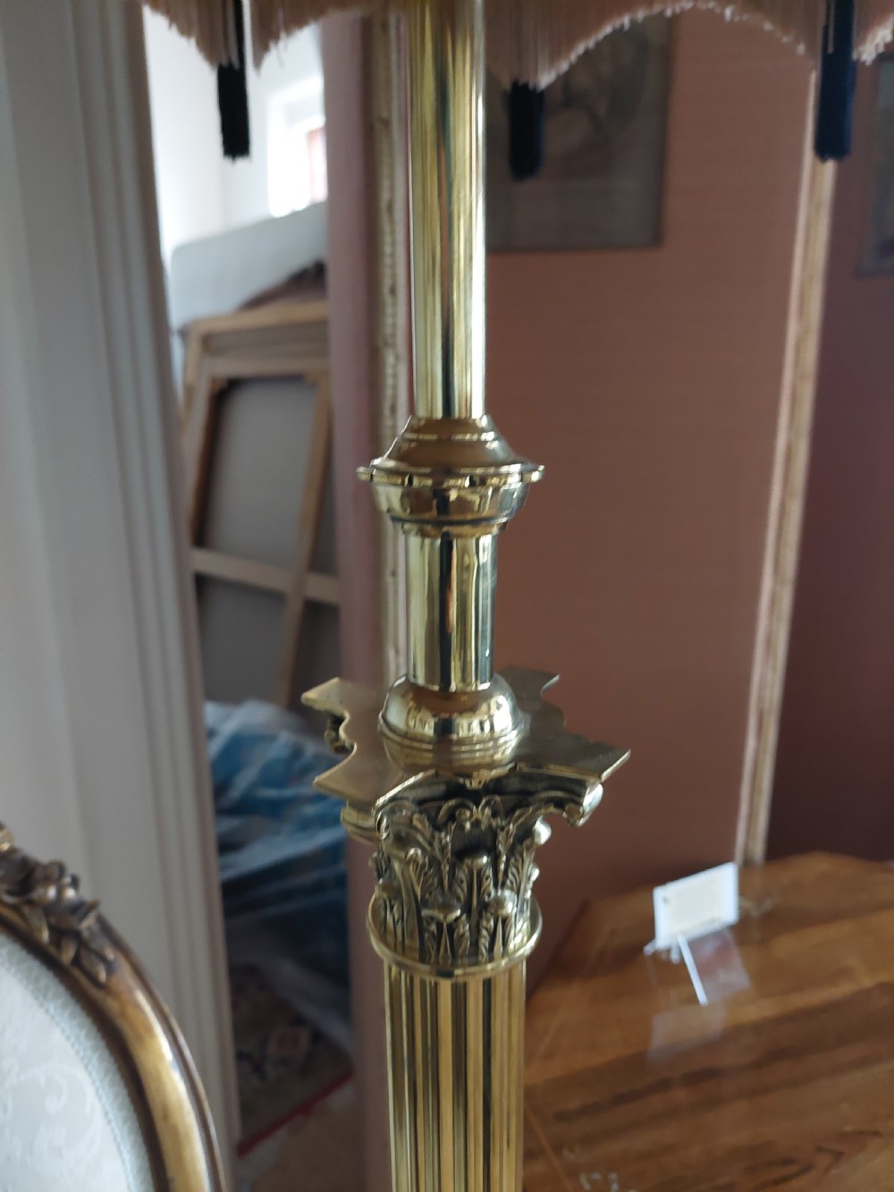 Pair of Late 19thC Brass Extendable Lamp Standards View VII