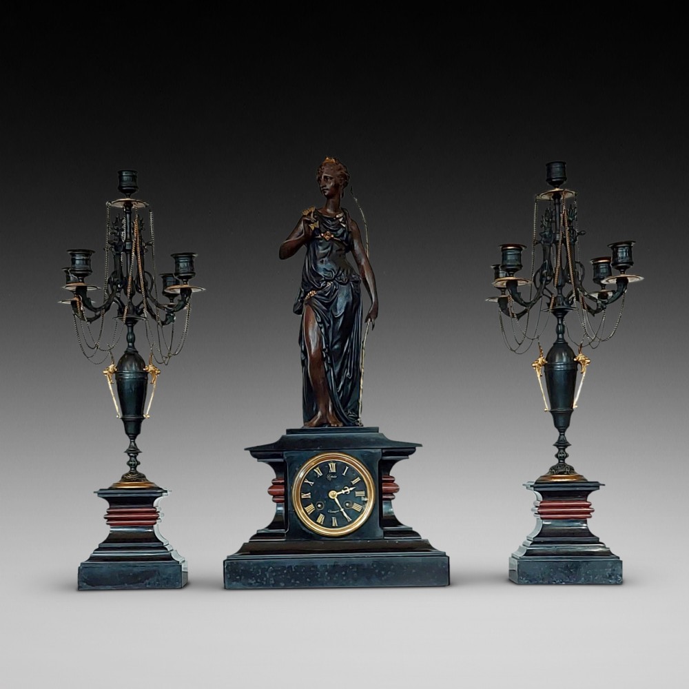 Victorian Mantle Clock Set