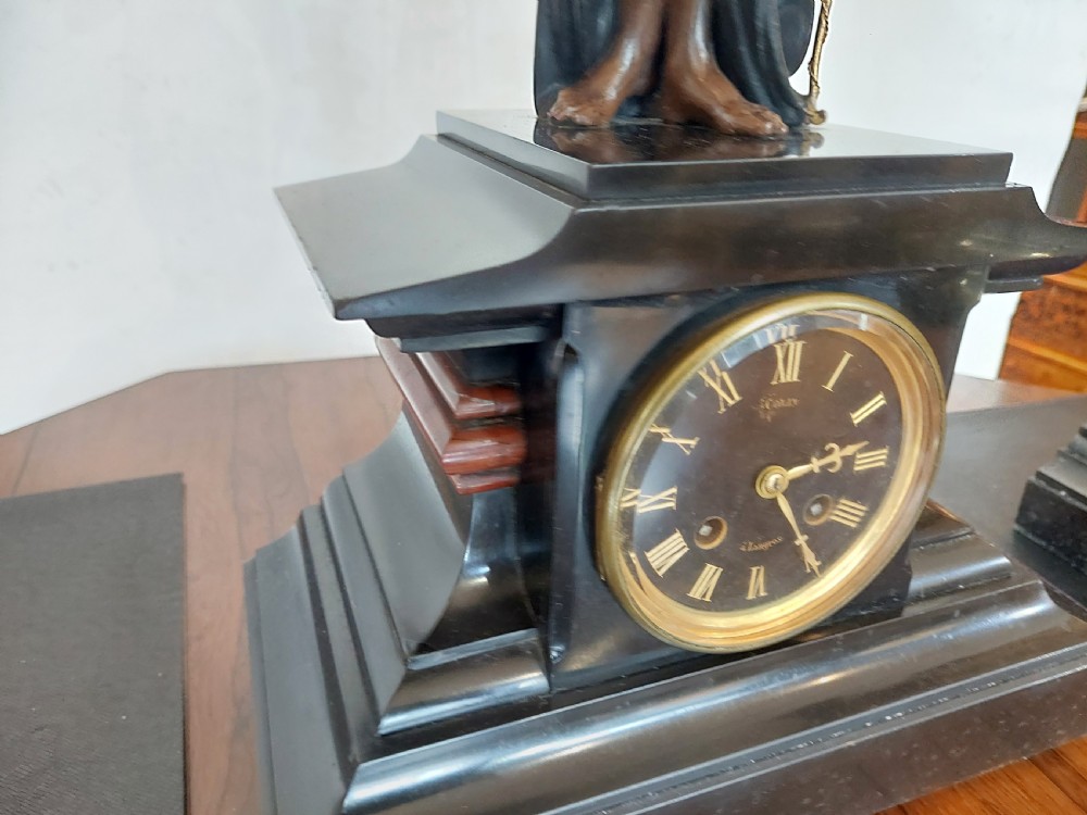 Victorian Mantle Clock Set View IV