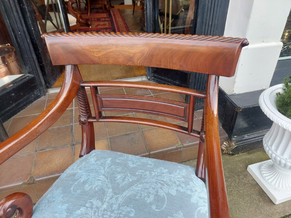 Regency Mahogany Scroll Armed Chair View III