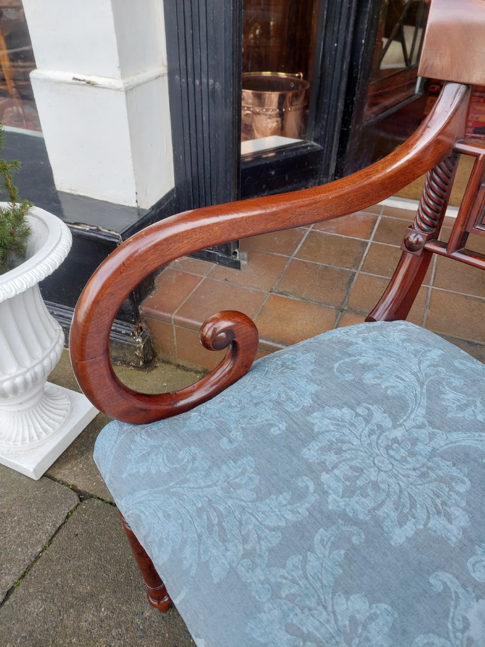 Regency Mahogany Scroll Armed Chair View IV