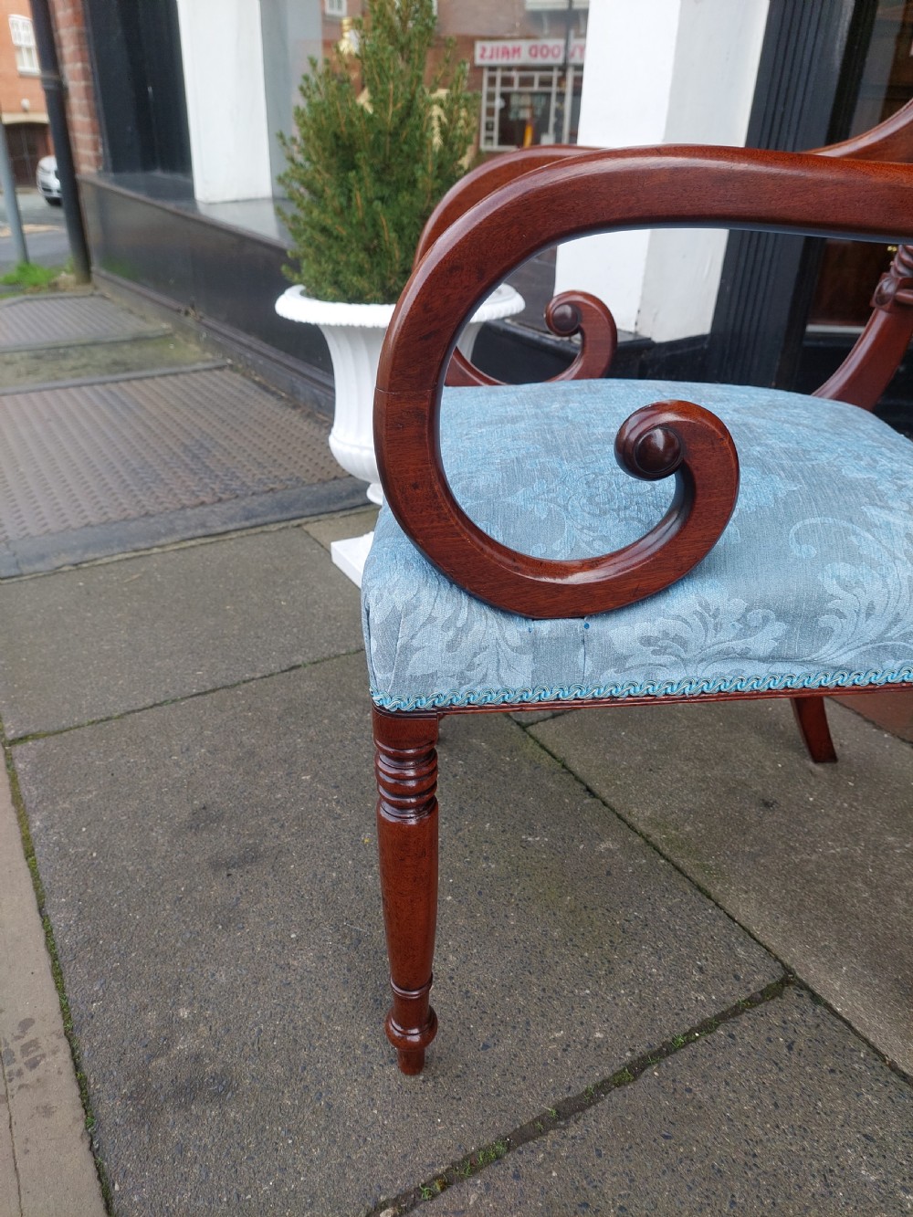 Regency Mahogany Scroll Armed Chair View VI