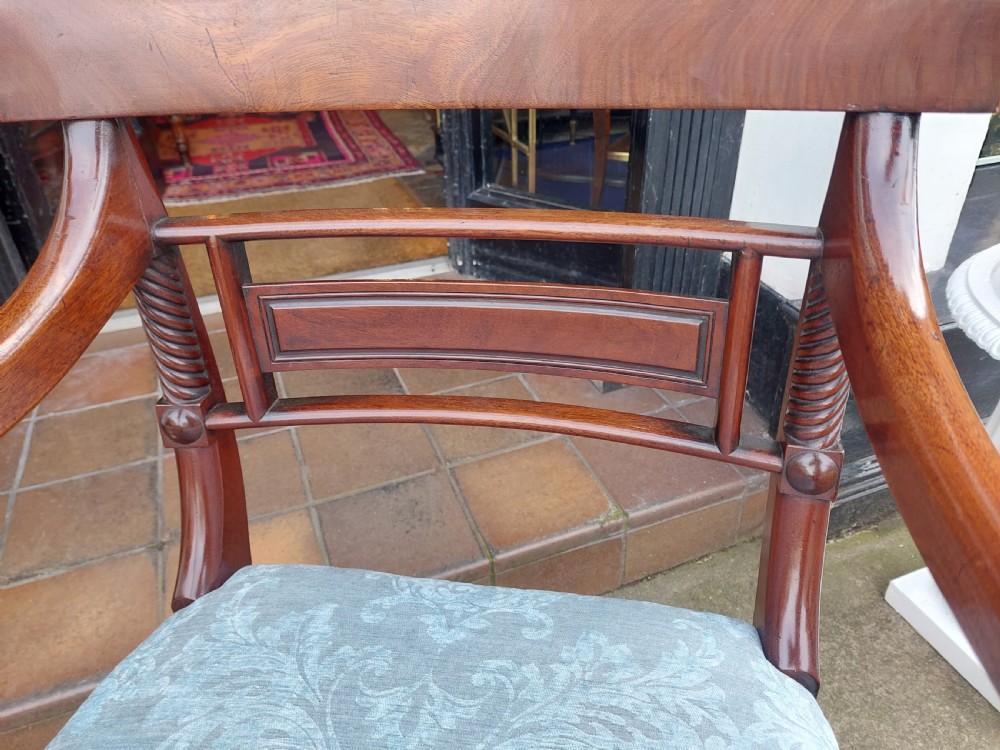 Regency Mahogany Scroll Armed Chair View VII