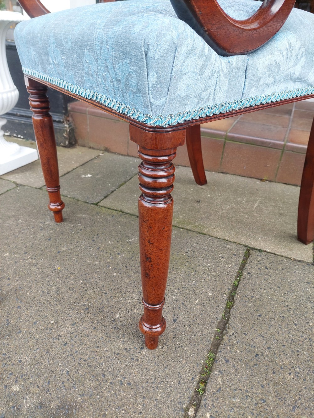 Regency Mahogany Scroll Armed Chair View VIII