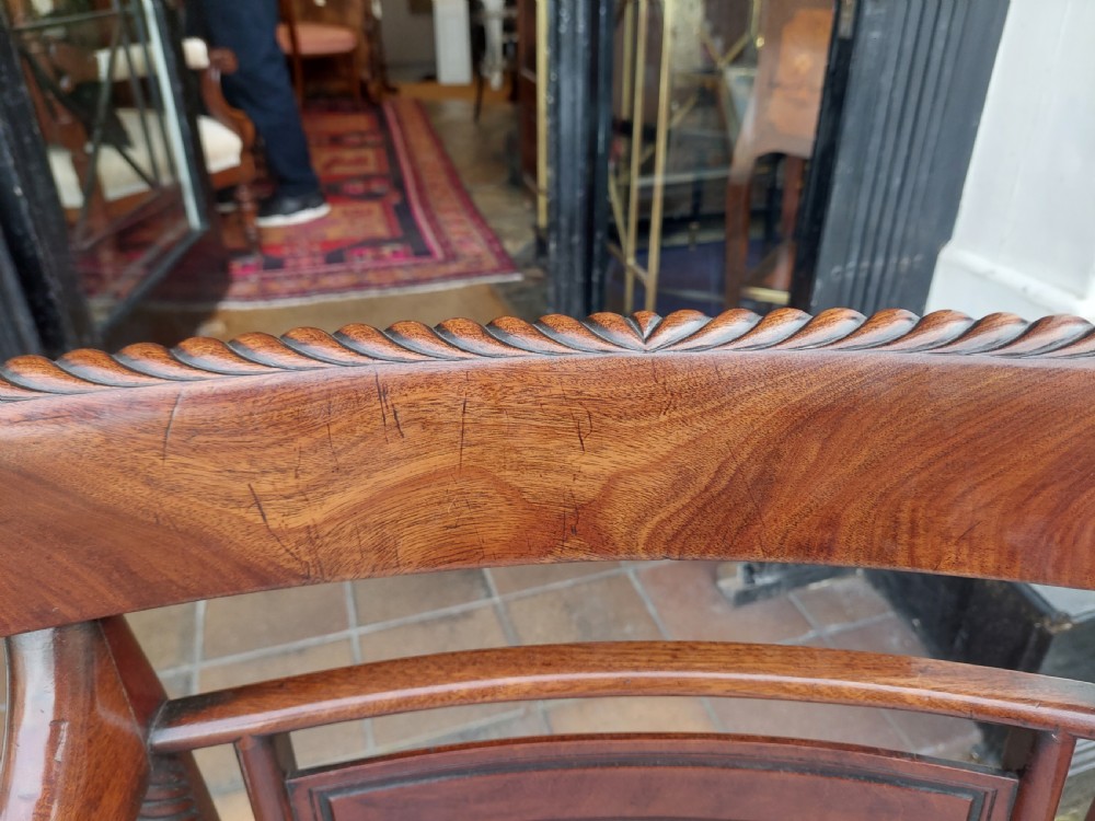 Regency Mahogany Scroll Armed Chair View X
