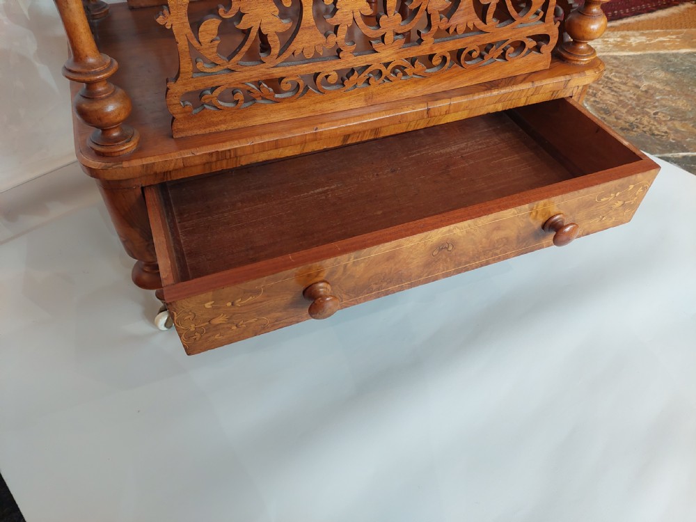 Victorian Burr Walnut Canterbury Whatnot View X