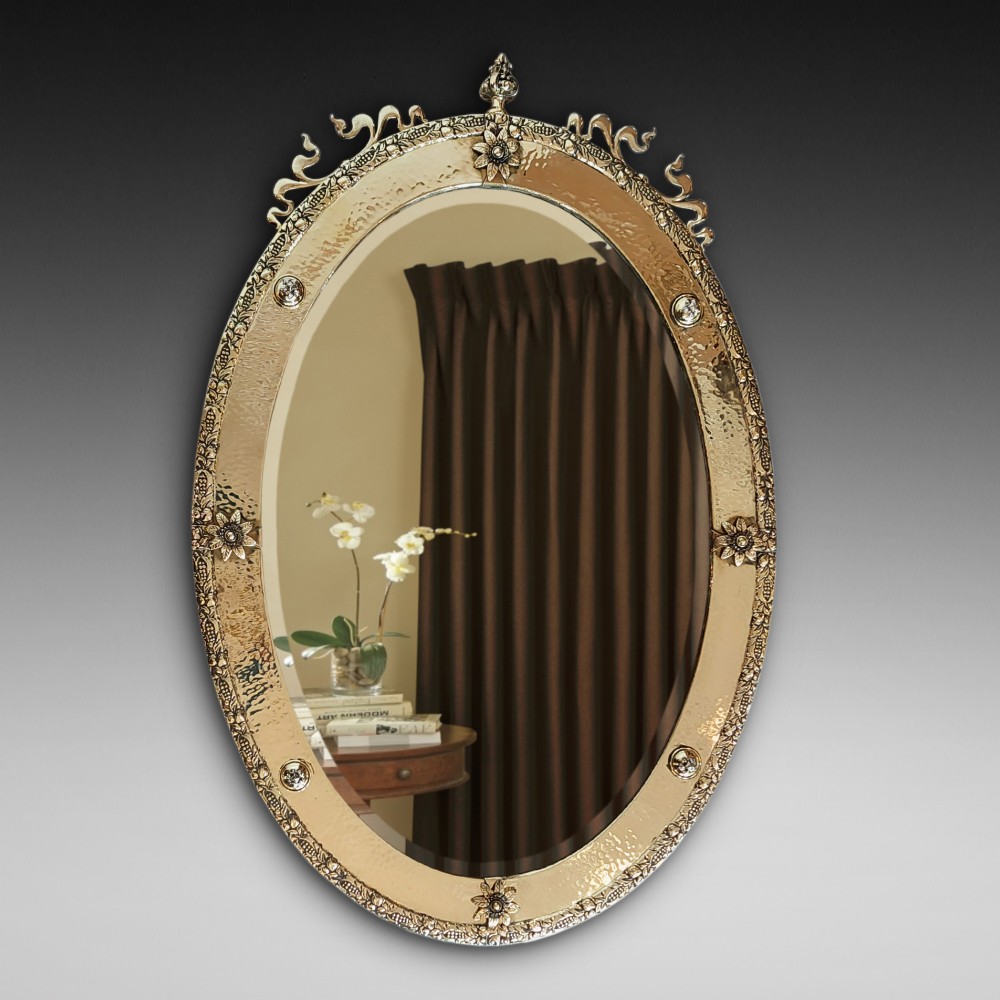 Brass Framed Arts and Crafts Mirror