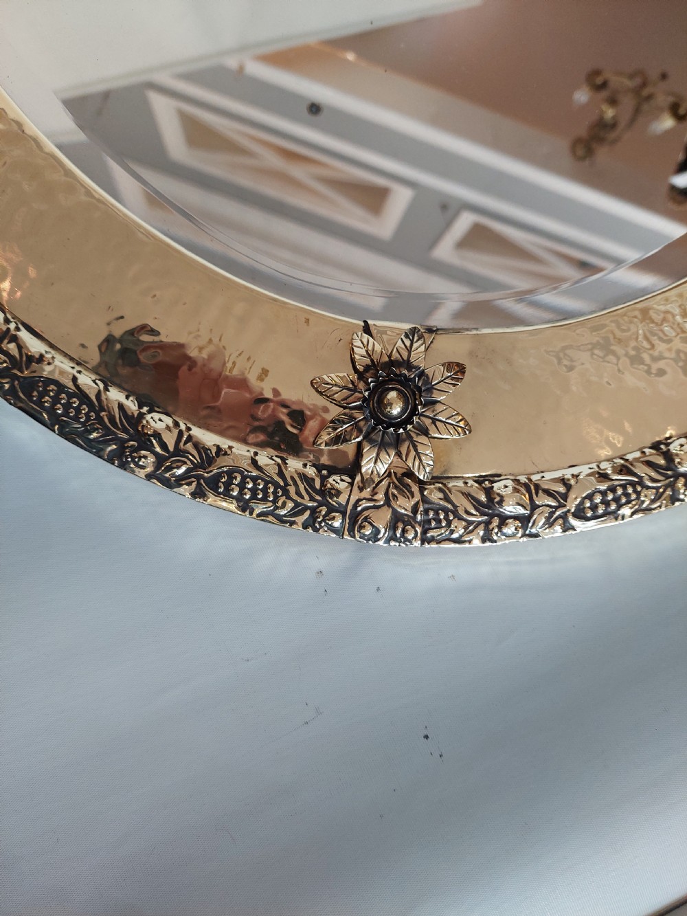 Brass Framed Arts and Crafts Mirror View II
