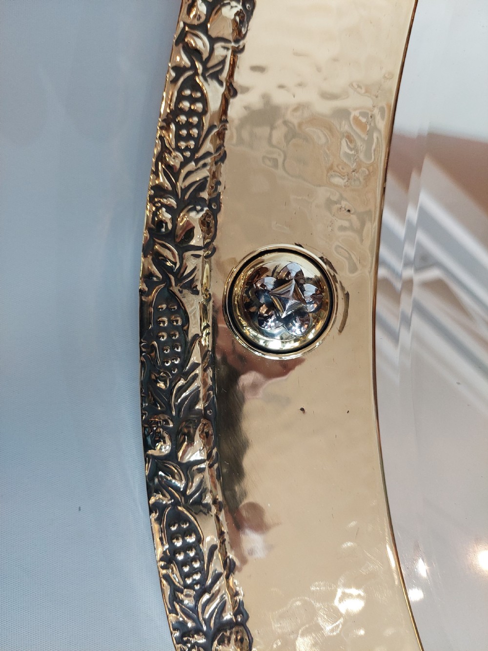 Brass Framed Arts and Crafts Mirror View III