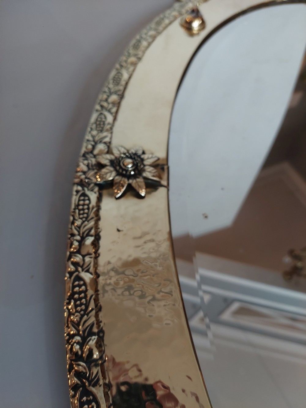 Brass Framed Arts and Crafts Mirror View IV