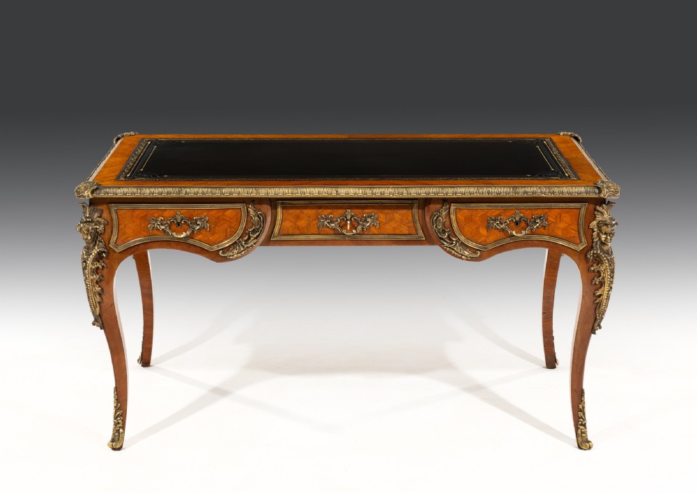 Early 20thC Louis XVth Style Kingwood Bureau Plat  View III