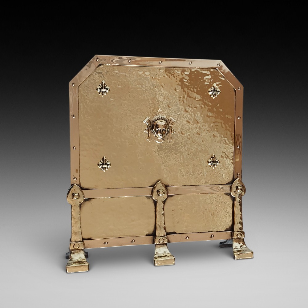 Arts and Crafts Brass Fire Screen