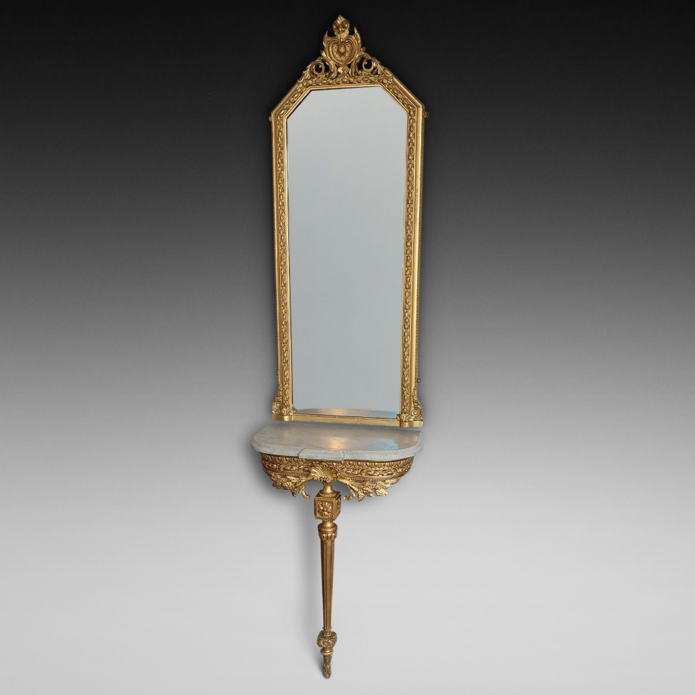Victorian Giltwood Console and Mirror