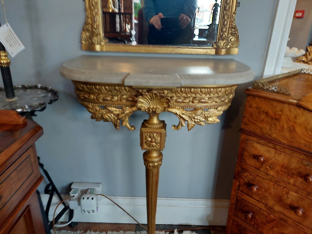 Victorian Giltwood Console and Mirror View VI