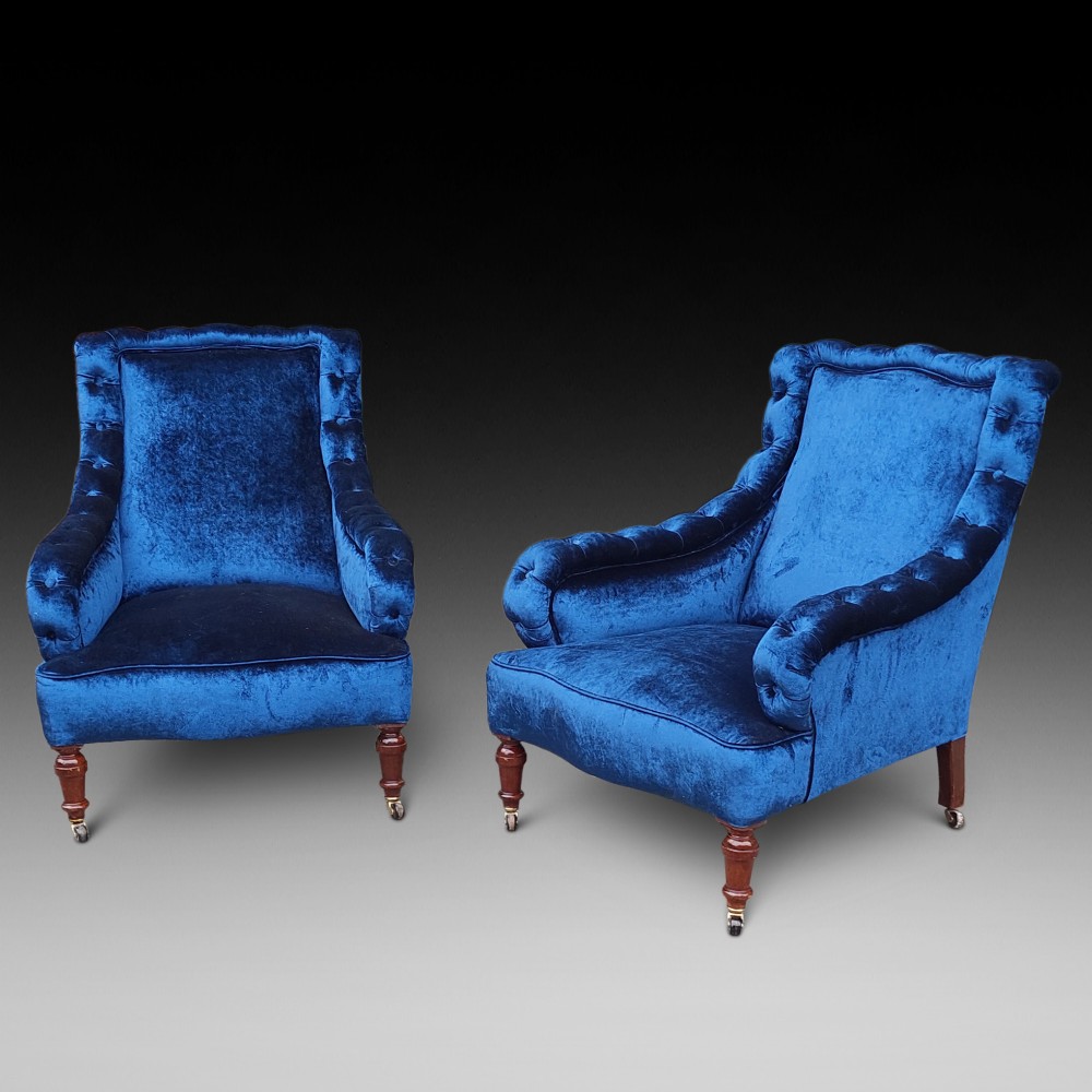 Pair of Victorian Upholstered Armchairs