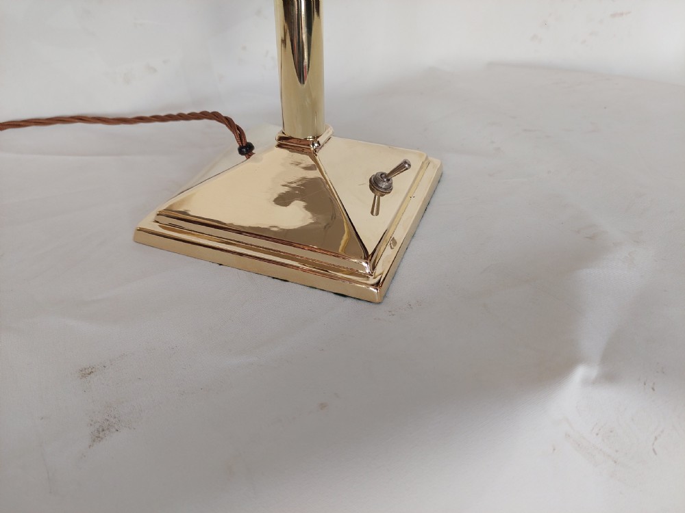 Edwardian Brass Bank Clerk's Desk Lamp View III