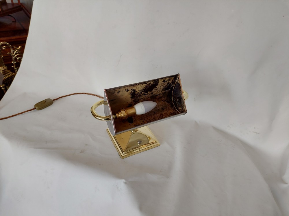 Edwardian Brass Bank Clerk's Desk Lamp View IV