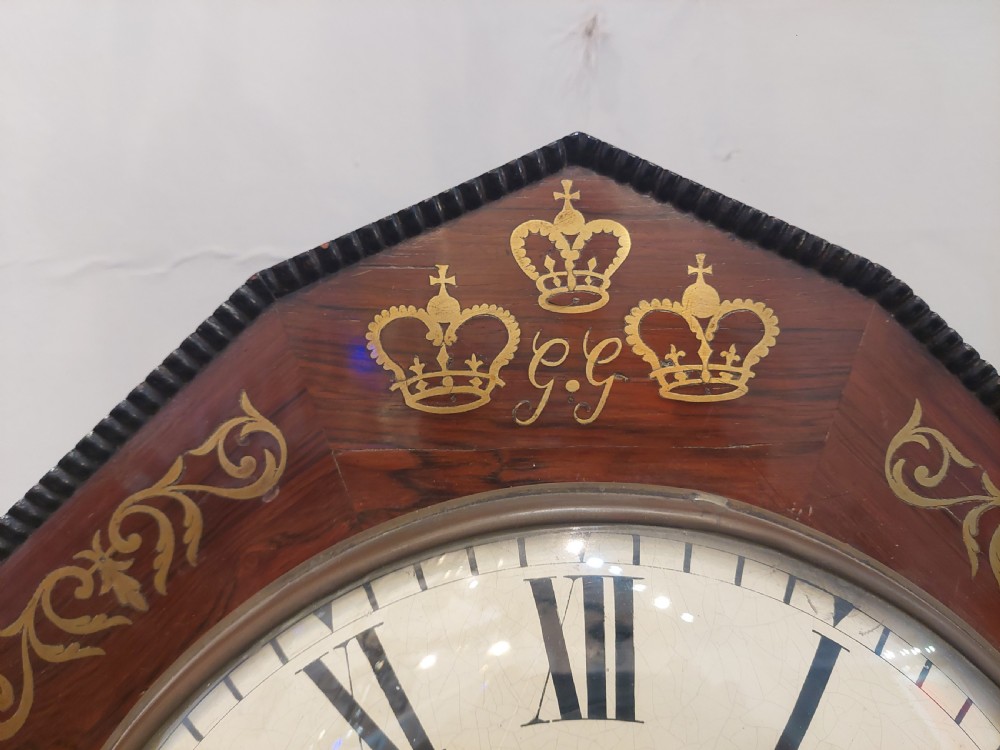 Regency Rosewood Brass Inlaid Wall Clock View III