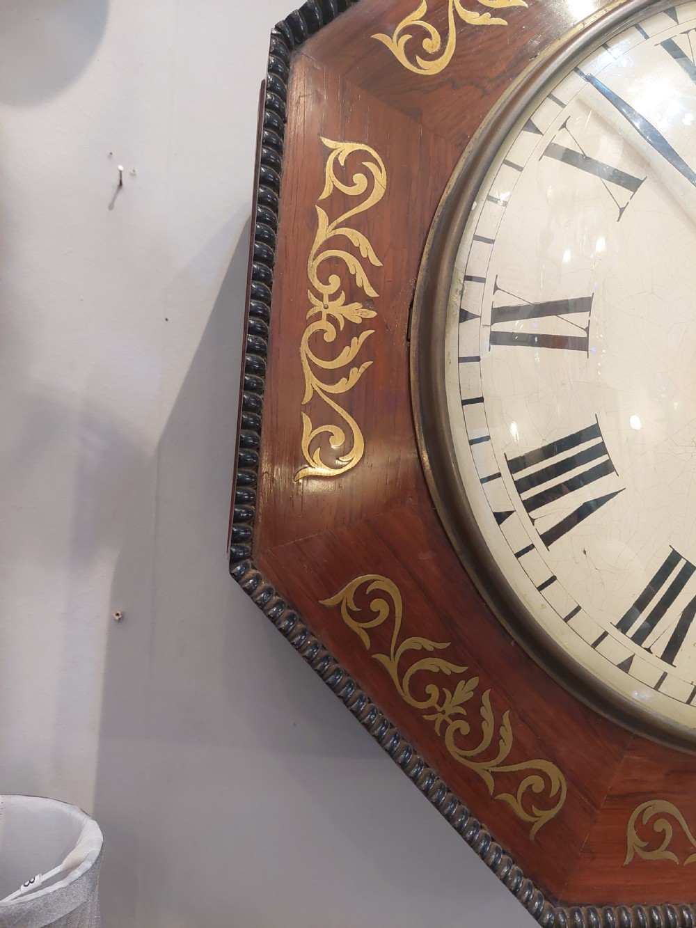 Regency Rosewood Brass Inlaid Wall Clock View IV