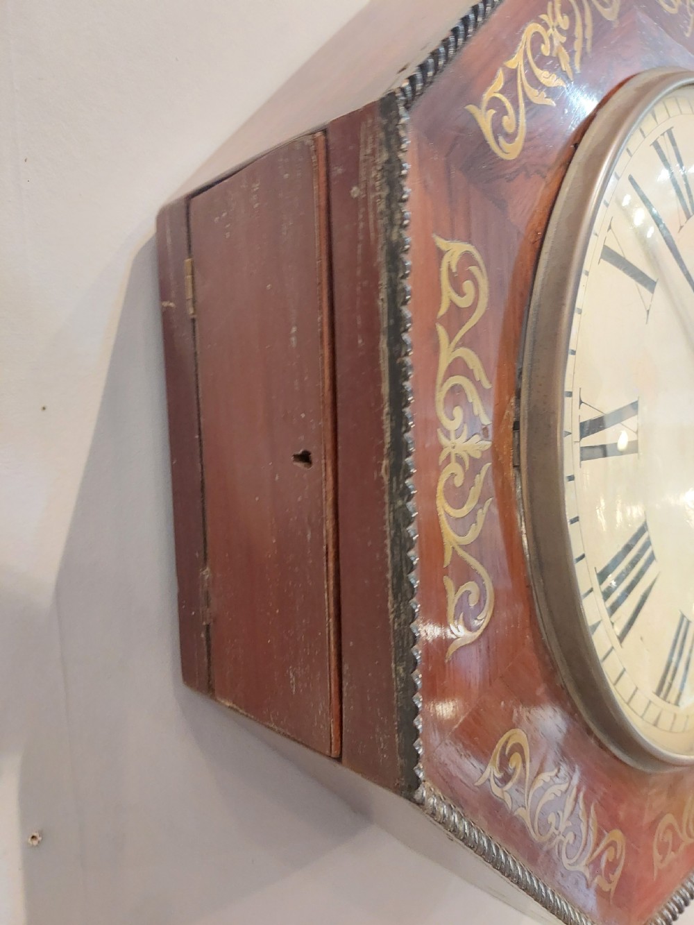 Regency Rosewood Brass Inlaid Wall Clock View V