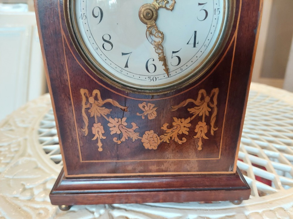 Edwardian Mahogany Inlaid Mantel Clock View III