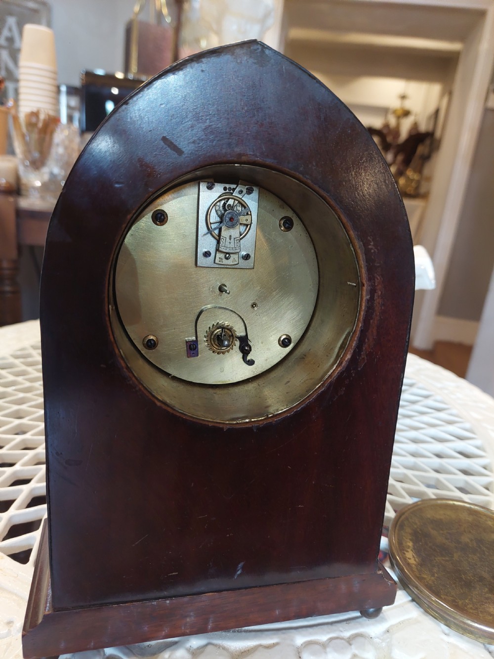 Edwardian Mahogany Inlaid Mantel Clock View V