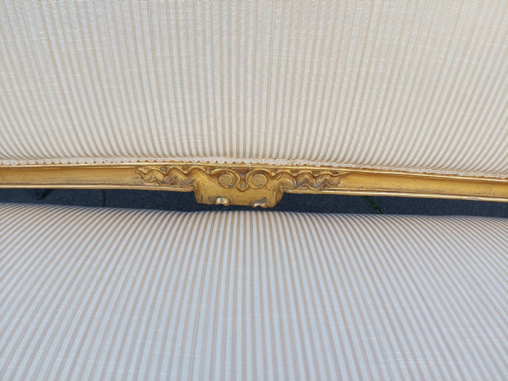 Late 19thC Giltwood Three Seat Sofa View II