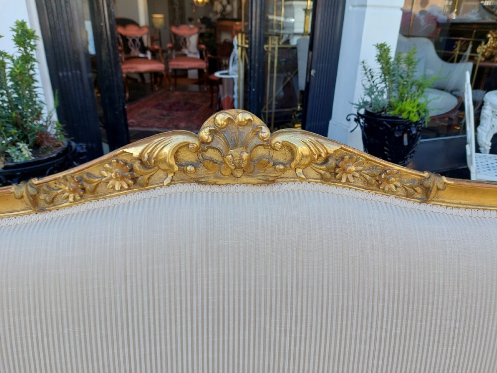 Late 19thC Giltwood Three Seat Sofa View III