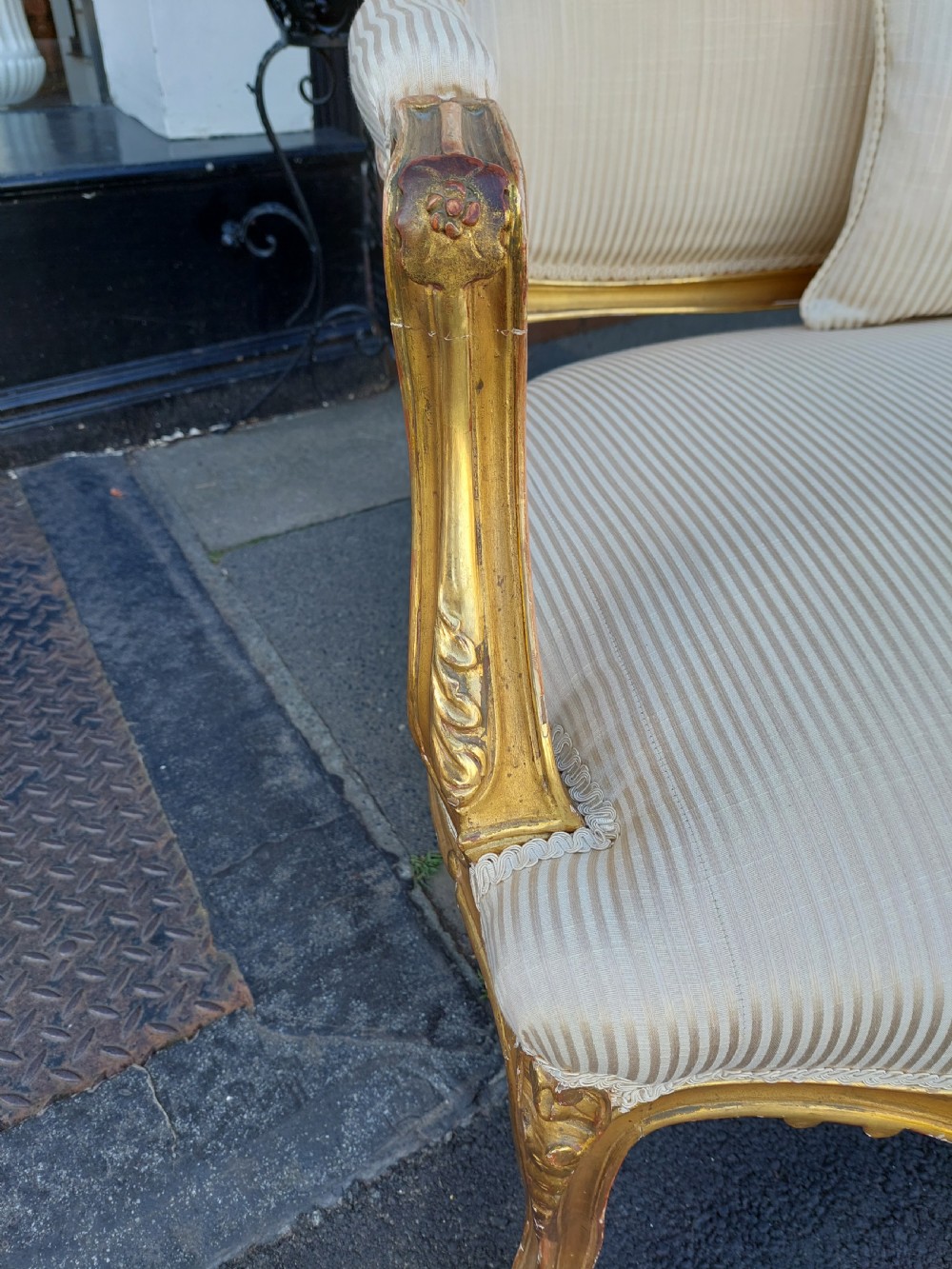 Late 19thC Giltwood Three Seat Sofa View VIII