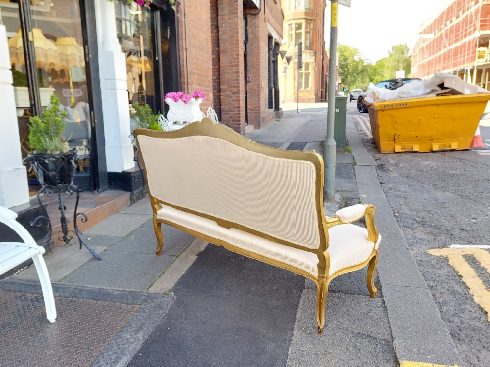 Late 19thC Giltwood Three Seat Sofa View IX