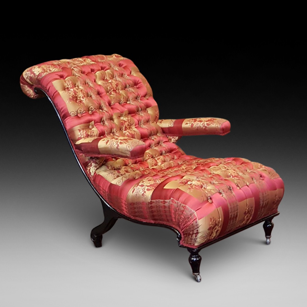 Napolean III Ebonised Reclining Armchair