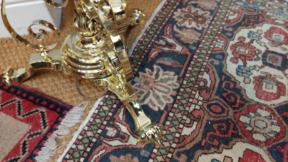 19thC Arts and Crafts Brass Standard Oil Lamp View V