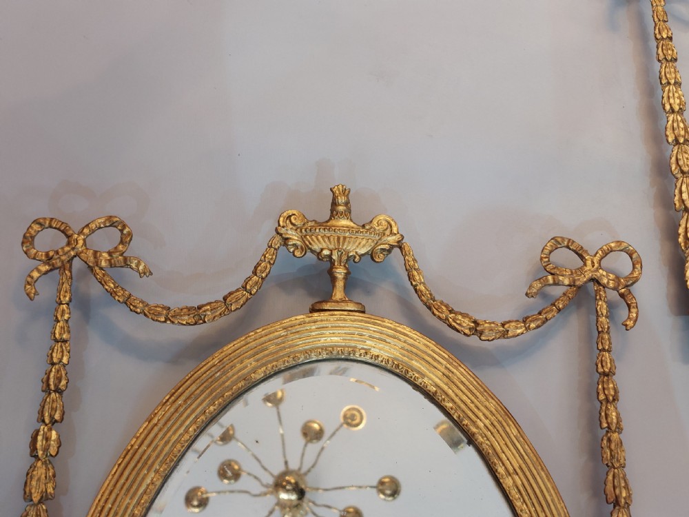 Pair of Adam Revival Giltwood Mirrors View VI