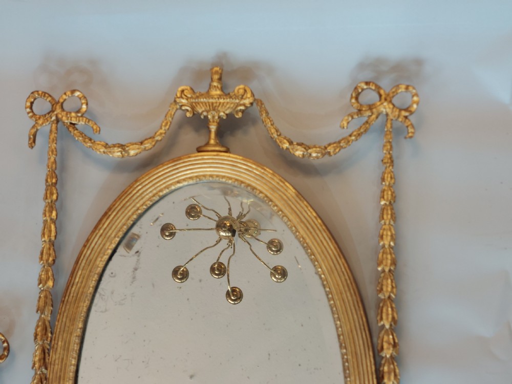 Pair of Adam Revival Giltwood Mirrors View VIII