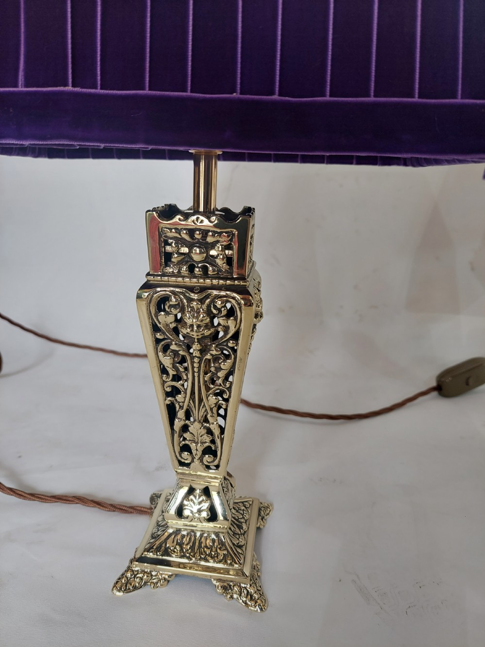 Pair of Pierced Brass Table Lamps View V
