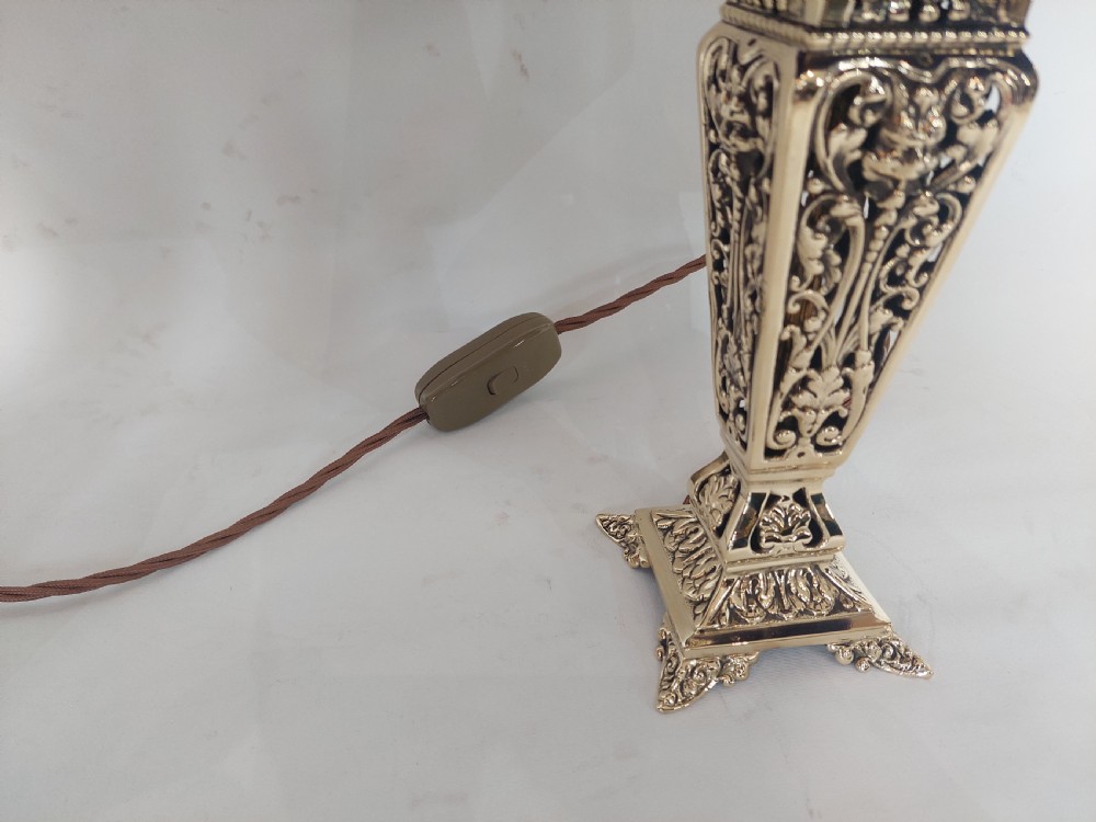 Pair of Pierced Brass Table Lamps View VI