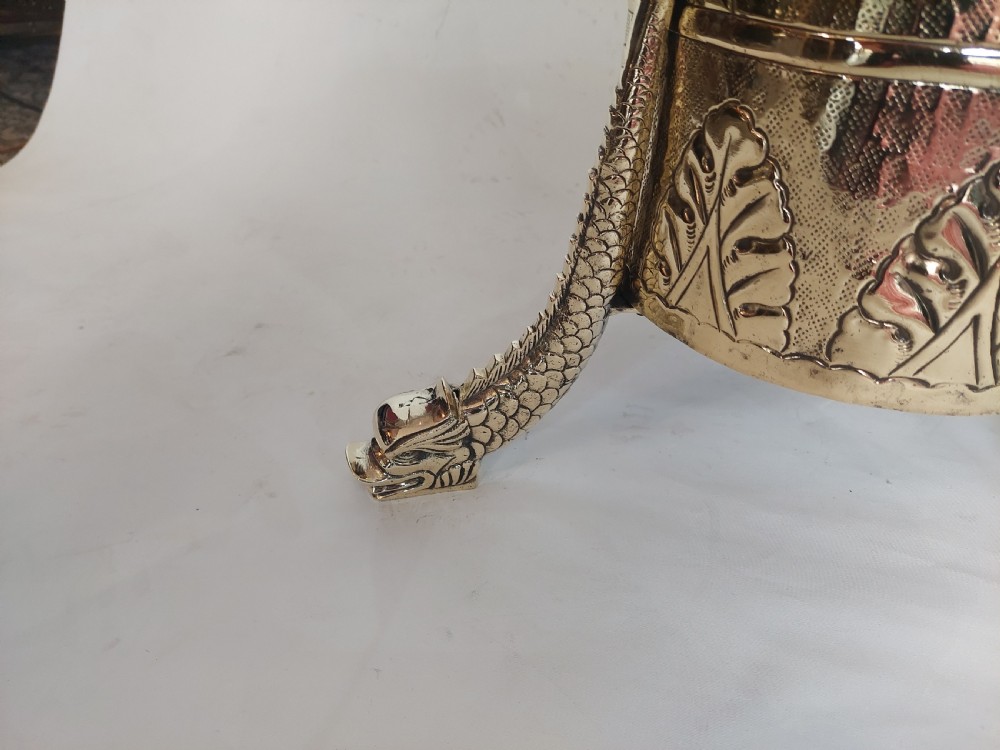 19thC Dutch Brass Embossed Stick Stand View VIII