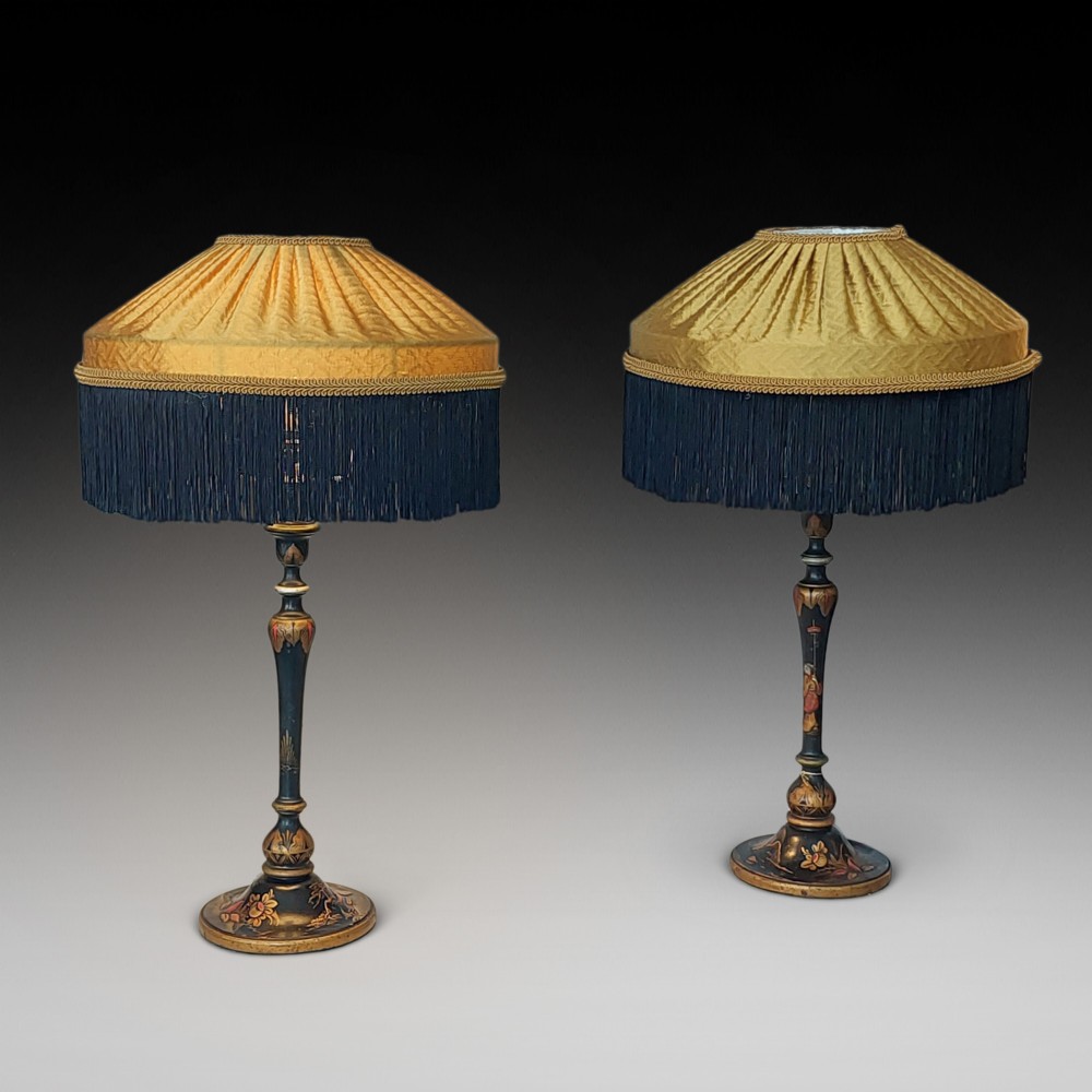 Pair of 1920's Chinoiserie Table Lamps