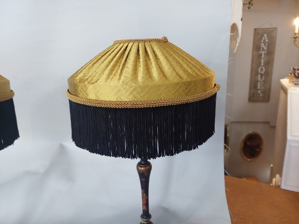 Pair of 1920's Chinoiserie Table Lamps View III