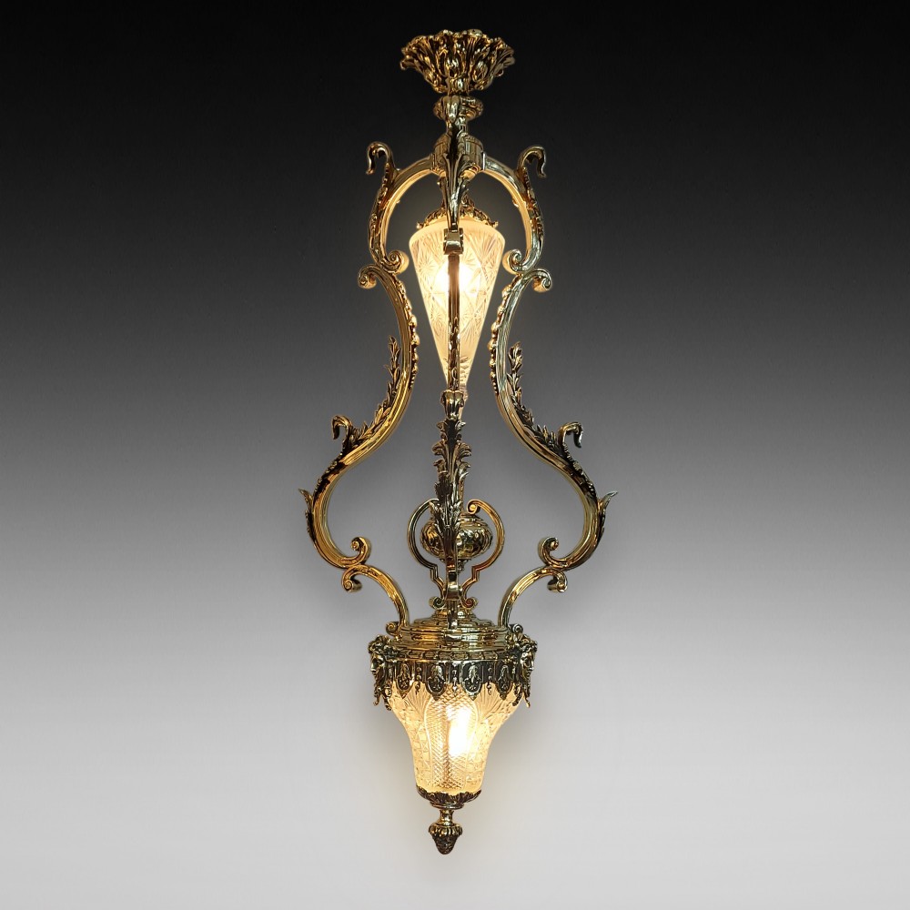Early 20thC Gilt Bronze Ceiling Fitting of Grand Proportions